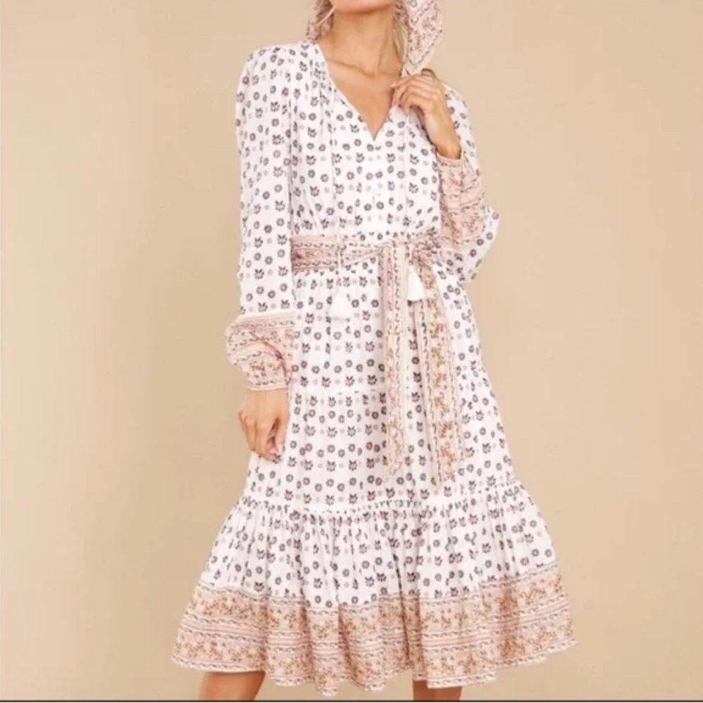 CLEOBELLA Blakely Midi Dress Sz M Cottagecore Feminine Prairie Boho Bohemian